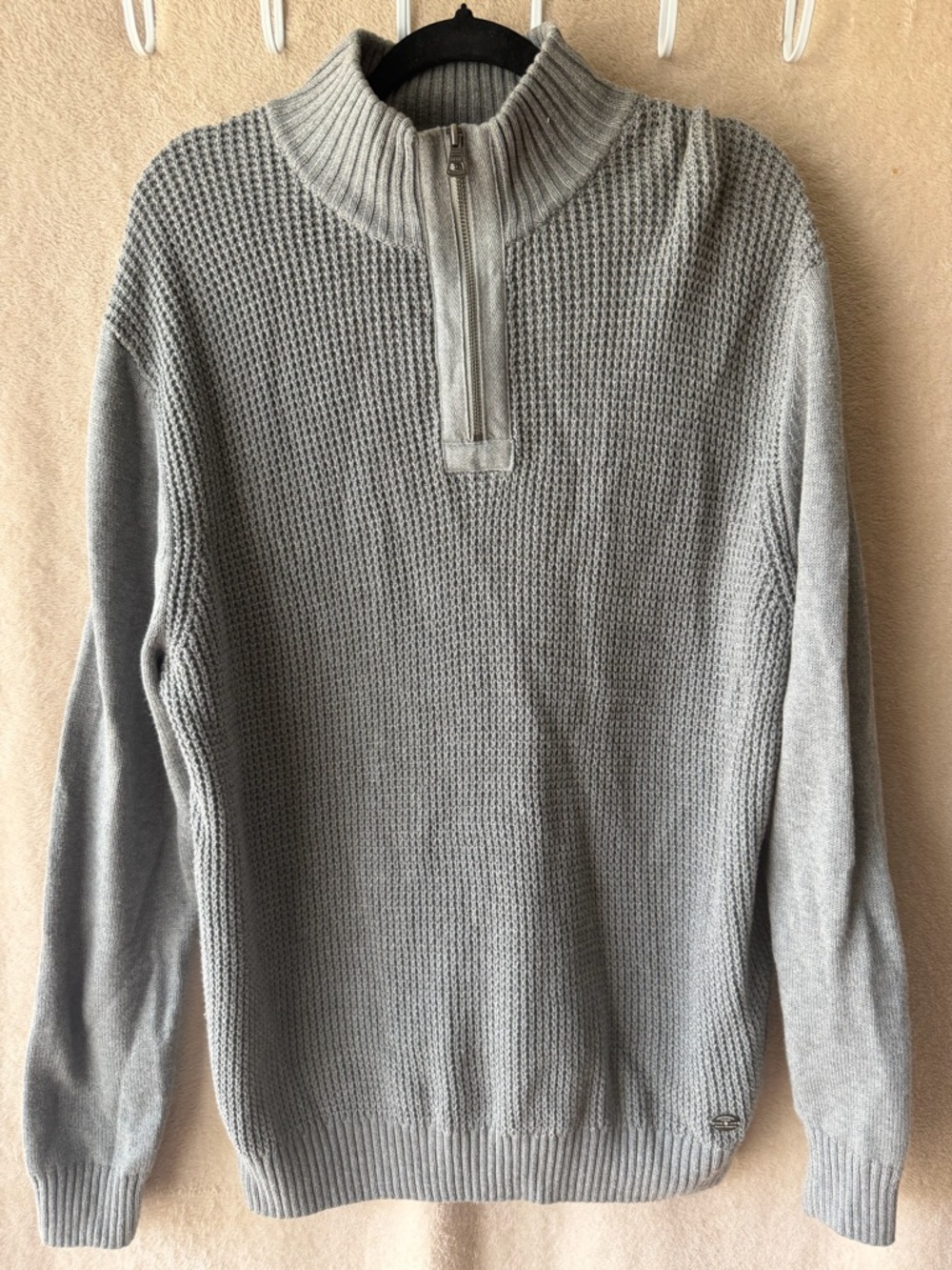 Weatherproof Men's Light Gray Half-Zip Knit Sweater
